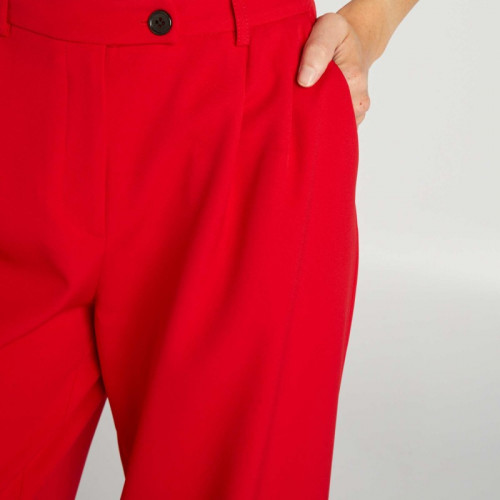 Pantalon tailleur coupe droite - Rouge