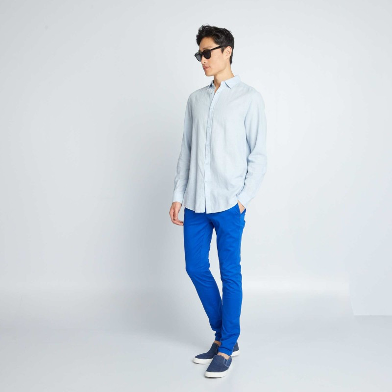 Pantalon chino skinny - L32 - Bleu