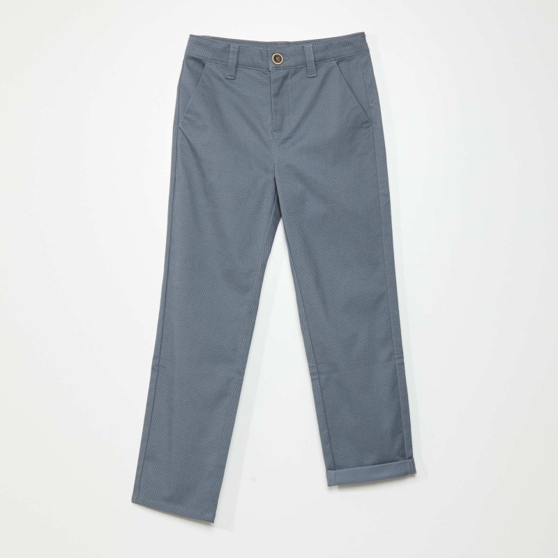 Pantalon chino motif texturé - Gris bleu