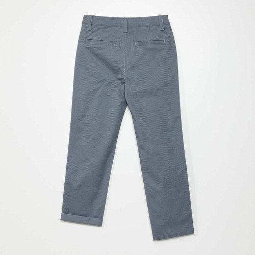 Pantalon chino motif texturé - Gris bleu