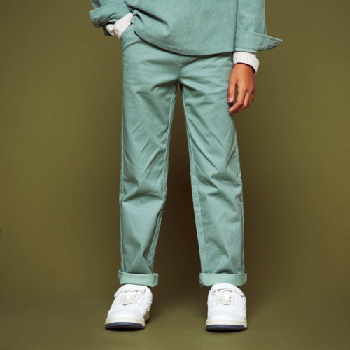 Pantalon chino motif texturé - Vert