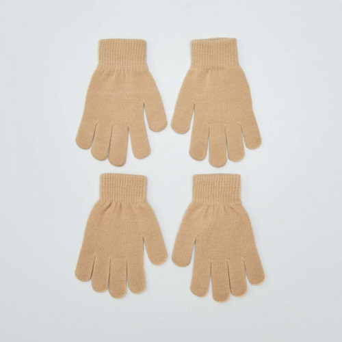 Lot de 2 paires de gants - Camel1