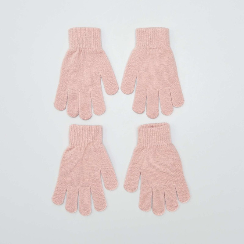 Lot de 2 paires de gants - Rose