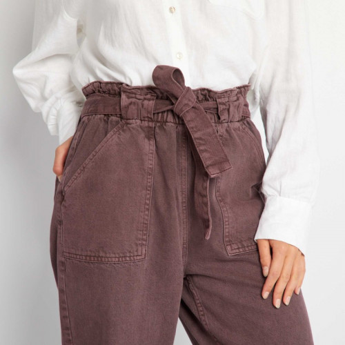 Jean mom avec ceinture - Prune