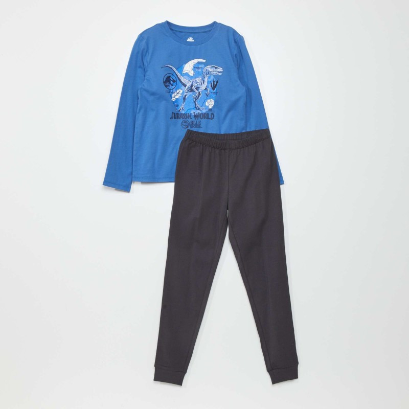 Ensemble pyjama t-shirt + pantalon 'Jurassic World' - Bleu