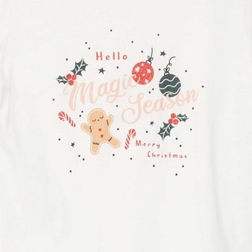 T-shirt en jersey avec imprimé 'Noël' - Blanc