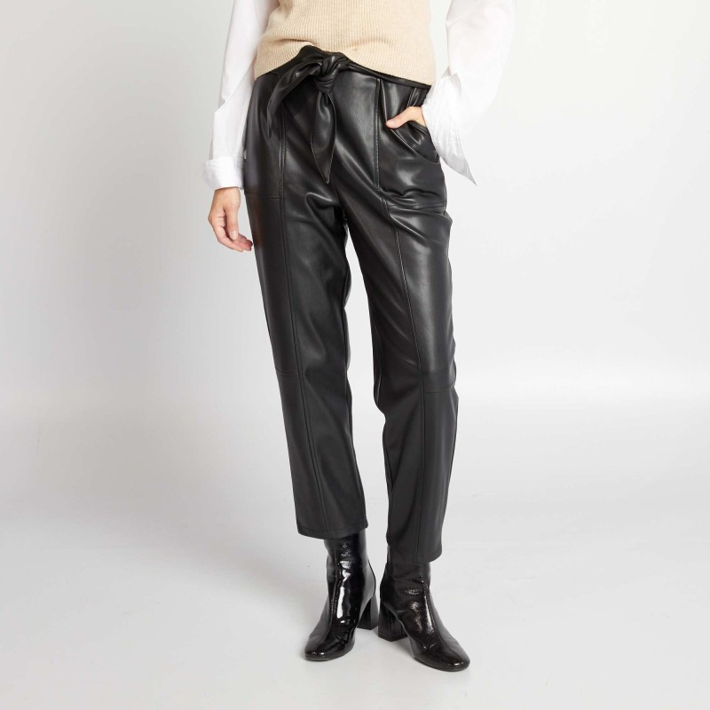 Pantalon en simili - Noir