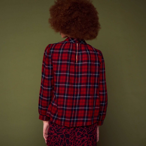 Blouse en flanelle à carreaux - Rouge