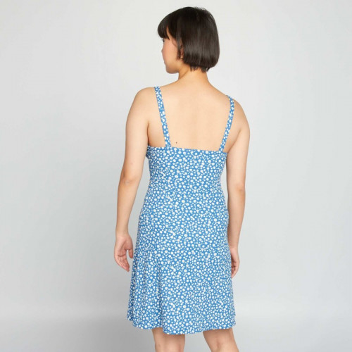 Robe à fines bretelles avec imprimé - Bleu