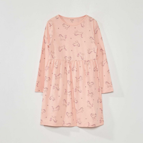 Robe en jersey avec imprimé - Rose