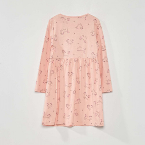 Robe en jersey avec imprimé - Rose