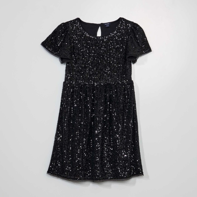 Robe à sequins - Noir