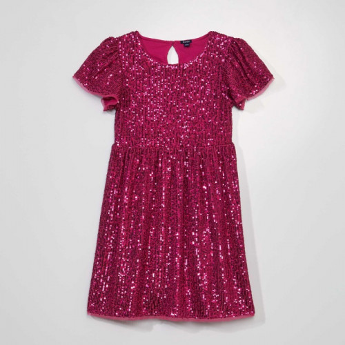 Robe à sequins - Rose