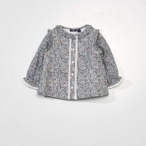 Blouse en voile de coton - Gris