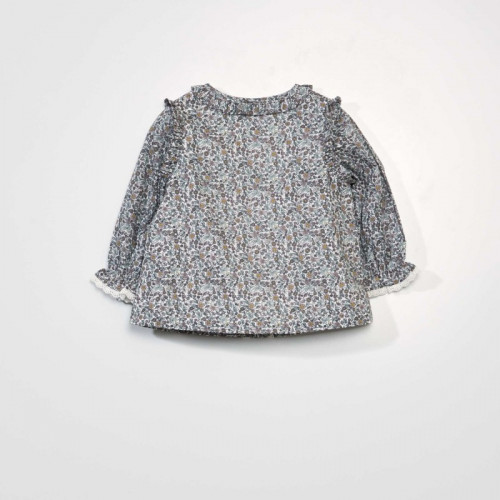 Blouse en voile de coton - Gris