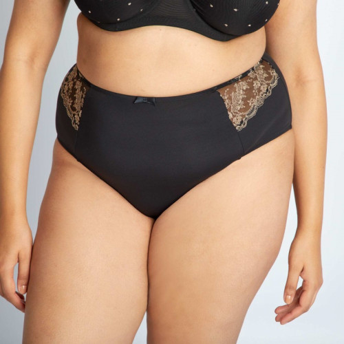 Culotte en dentelle tissée - Noir