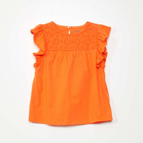 T-shirt avec broderie - Orange