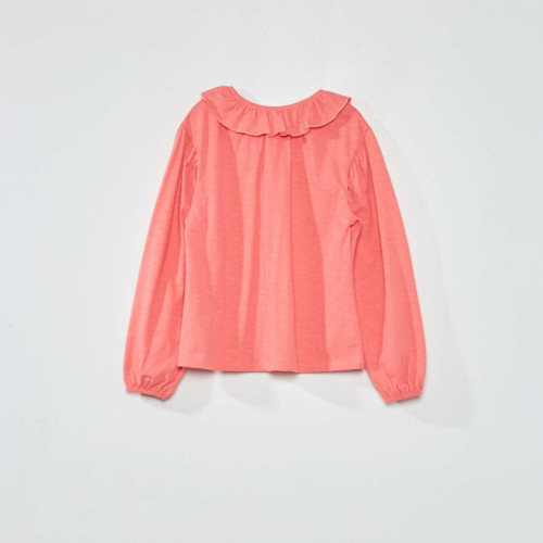 T-shirt col collerette - Rose