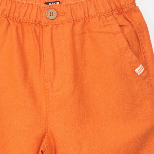 Bermuda uni à taille élastiquée - Orange