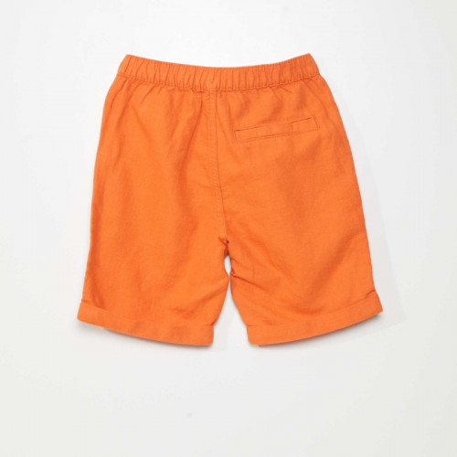 Bermuda uni à taille élastiquée - Orange