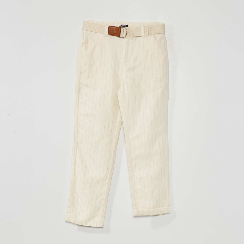 Pantalon chino + ceinture - Beige