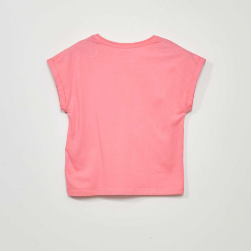 T-shirt manches courtes imprimé - Rose