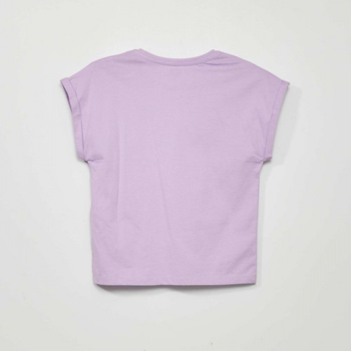 T-shirt manches courtes imprimé - Violet