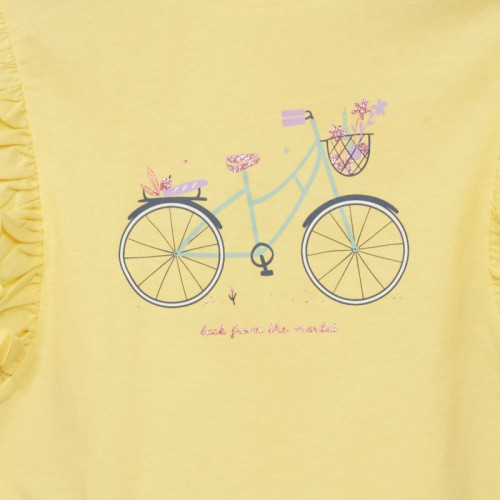 T-shirt avec manches volantées - Jaune