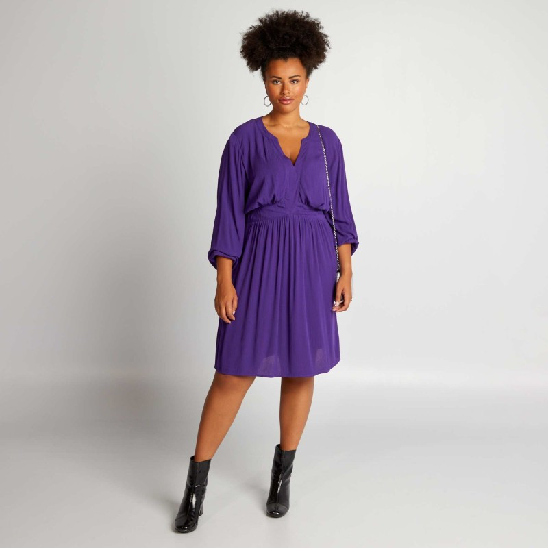 Robe en maille crêpe fluide - Violet