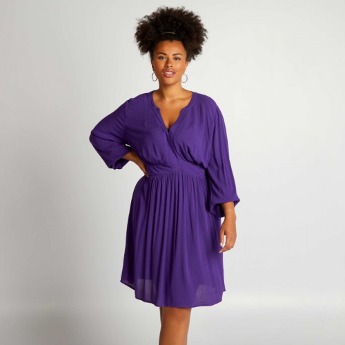 Robe en maille crêpe fluide - Violet