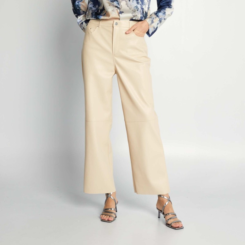 Pantalon en simili - Beige