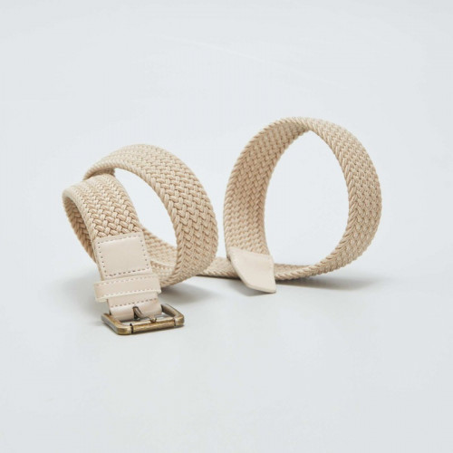 Ceinture tressée élastique - Beige