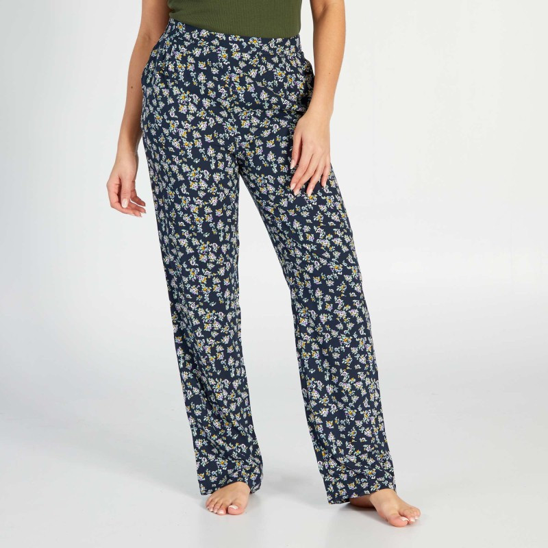 Pantalon de pyjama large imprimé - Bleu imprimé