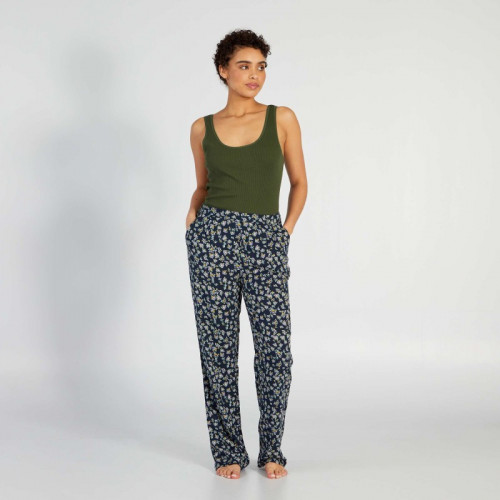 Pantalon de pyjama large imprimé - Bleu imprimé