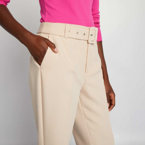 Pantalon carotte fluide - Beige