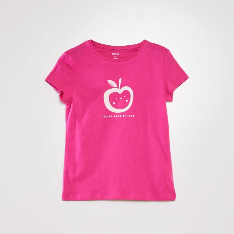 T-shirt imprimé manches courtes - Rose