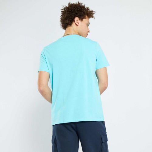 T-shirt en jersey uni - Bleu turquoise