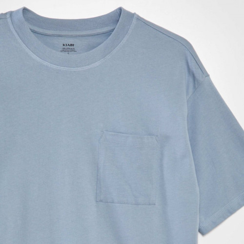 Tee-shirt uni coupe large - Bleu