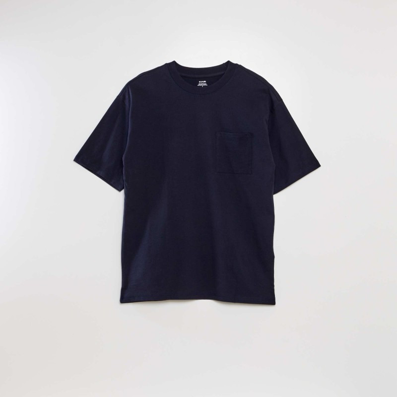 Tee-shirt uni coupe large - Bleu