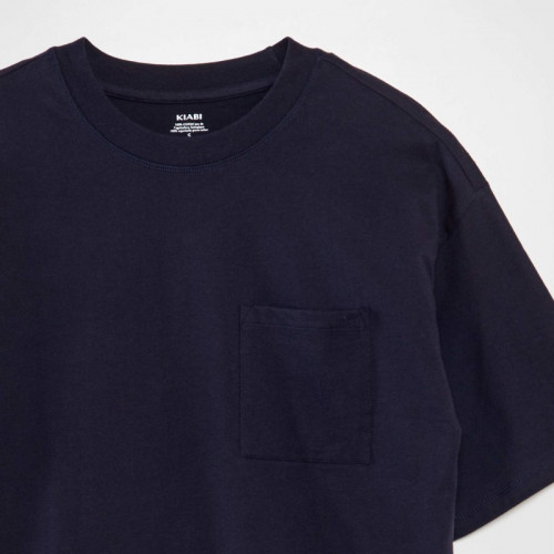 Tee-shirt uni coupe large - Bleu