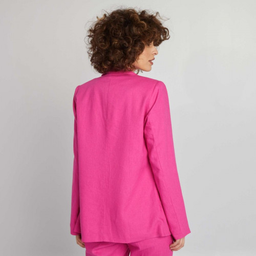 Veste tailleur en lin - Rose