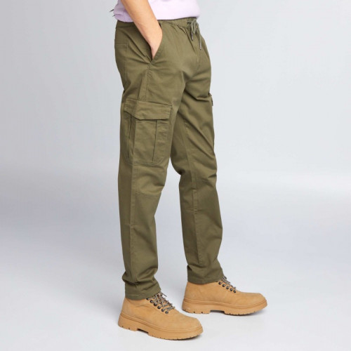 Pantalon slim multipoches - Kaki