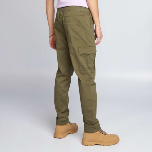 Pantalon slim multipoches - Kaki