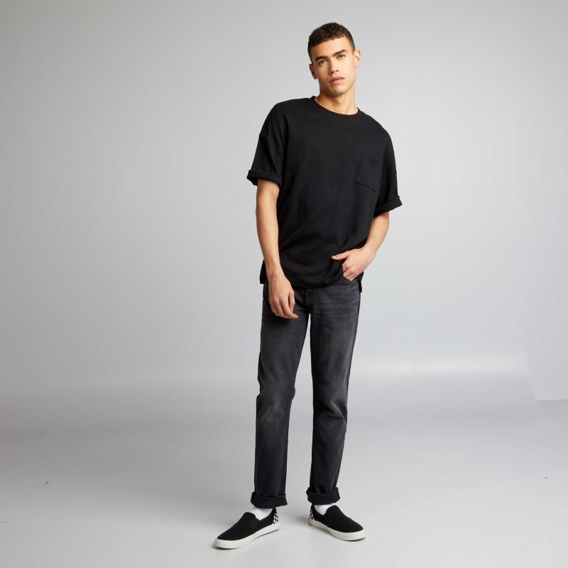 Pantalon denim slim à 5 poches - Noir