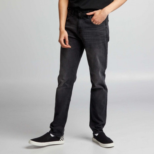 Pantalon denim slim à 5 poches - Noir