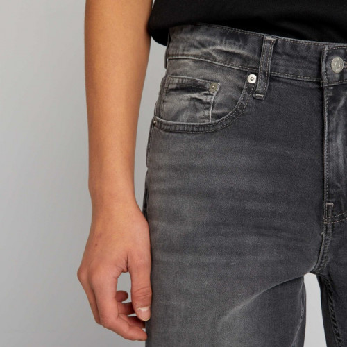 Pantalon denim slim à 5 poches - Gris