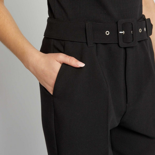 Pantalon carotte fluide - Noir