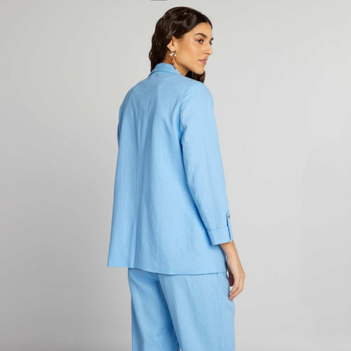 Veste tailleur mi-longue - Bleu