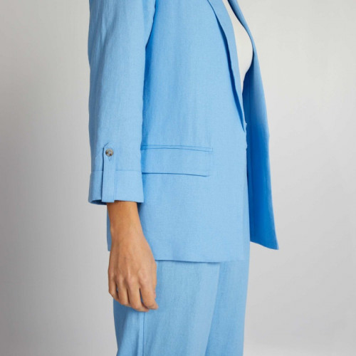 Veste tailleur mi-longue - Bleu