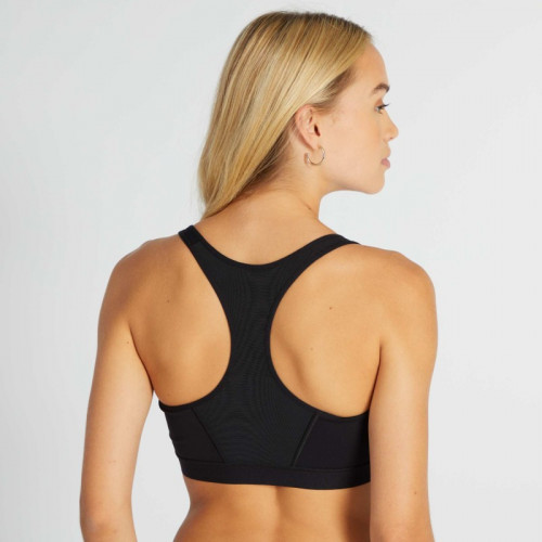 Brassière de sport zippée devant - Noir